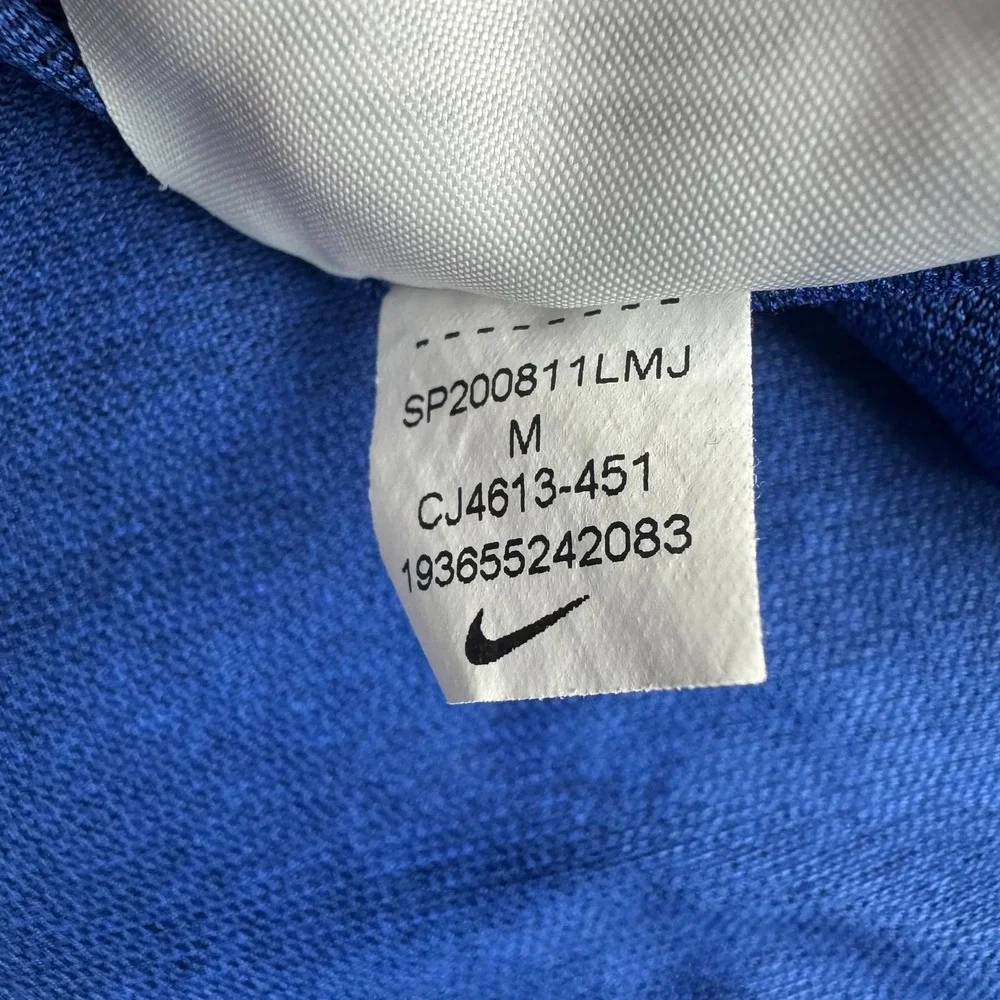 Nike Pro Dri Fit Hooded Shirt Long Sleeve Blue Mens Medium M